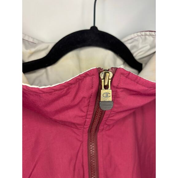 Vintage Champion Red Full-Zip Hooded Windbreaker Jacket Men’s XL - Picture 4 of 10